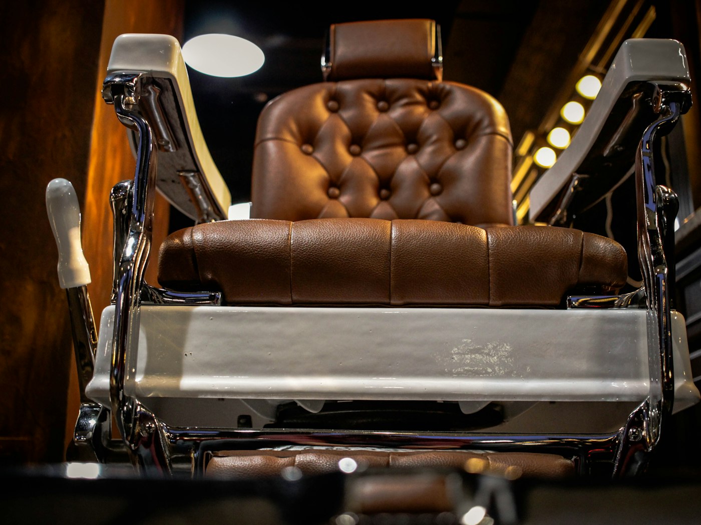 A freshly prepared barber chair inside the SUS Kigali shop